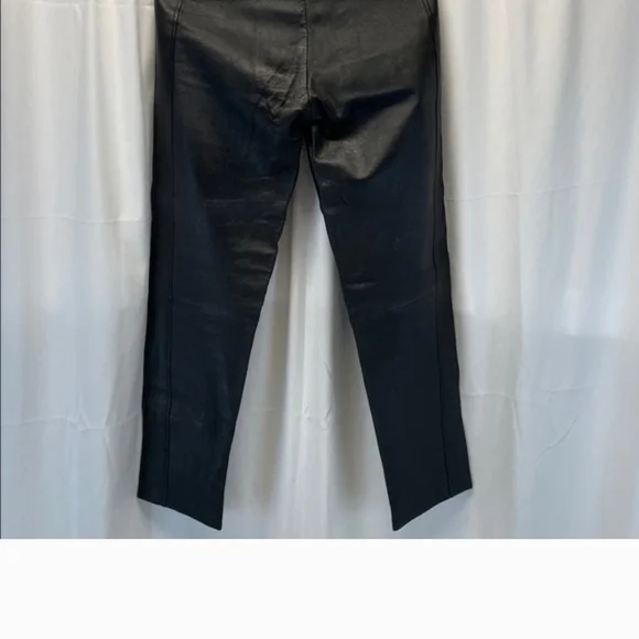 Bagatelle Genuine Leather Women's Black Straight Leg Jeans - Picture 2 of 9